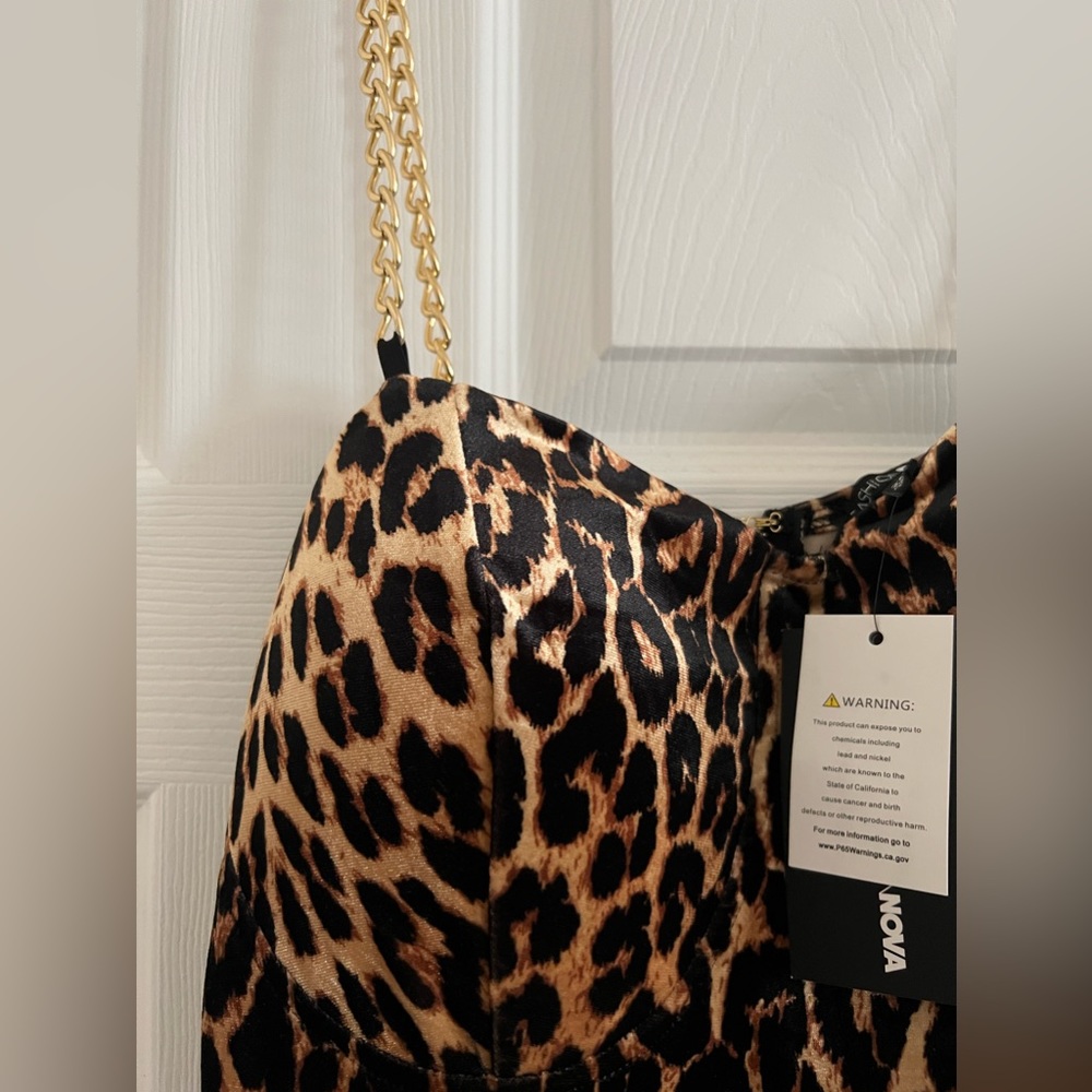 Fashion Nova - Always Flexin Velvet Leopard Midi Dress
